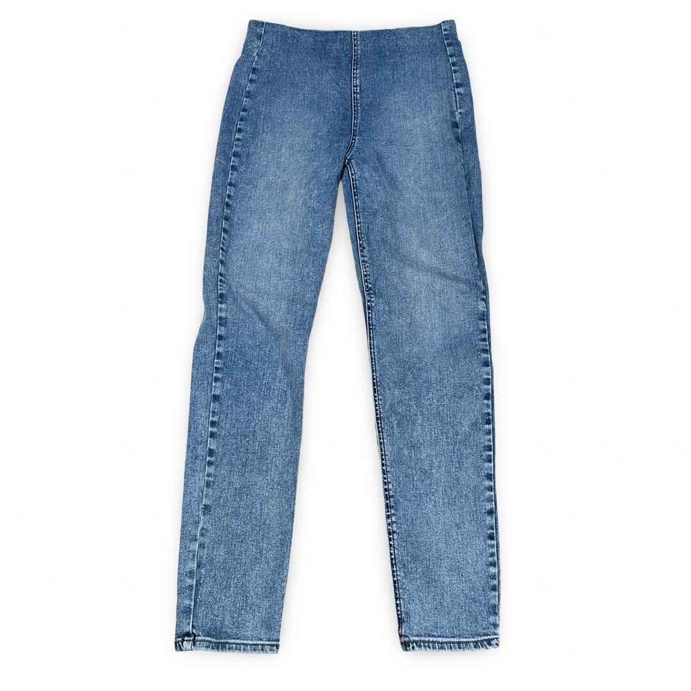 Rag & Bone Nina High Rise Pull On Jeans Pearl Blue Skinny Denim WDD21F2739KIPE M